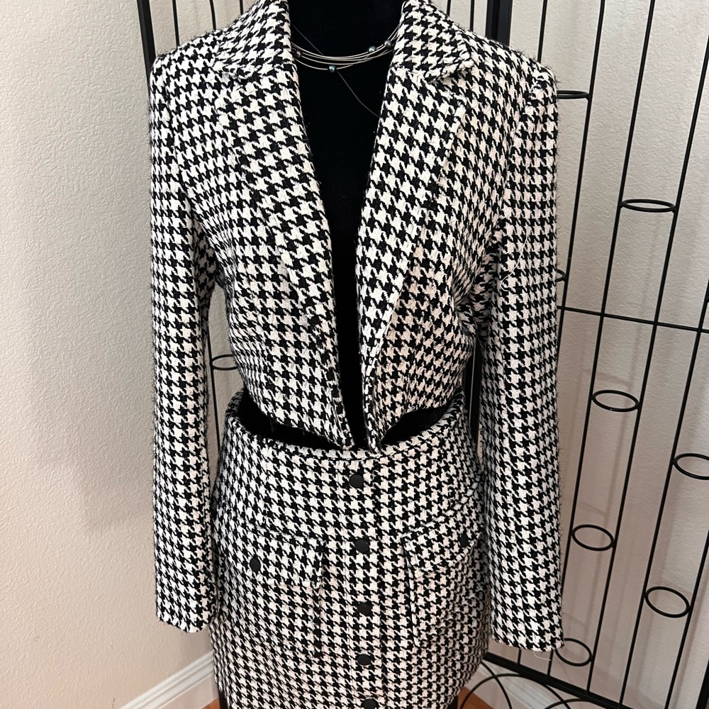 Houndstooth Black and White Women's Suit Set
